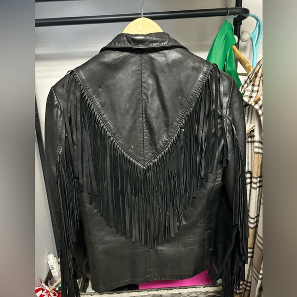 Vintage 1970s leather fringe motorcycle jacket - Picture 3 of 3